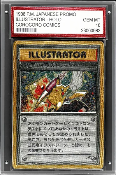PSA-graded 1998 Japanese promo Illustrator Pikachu card