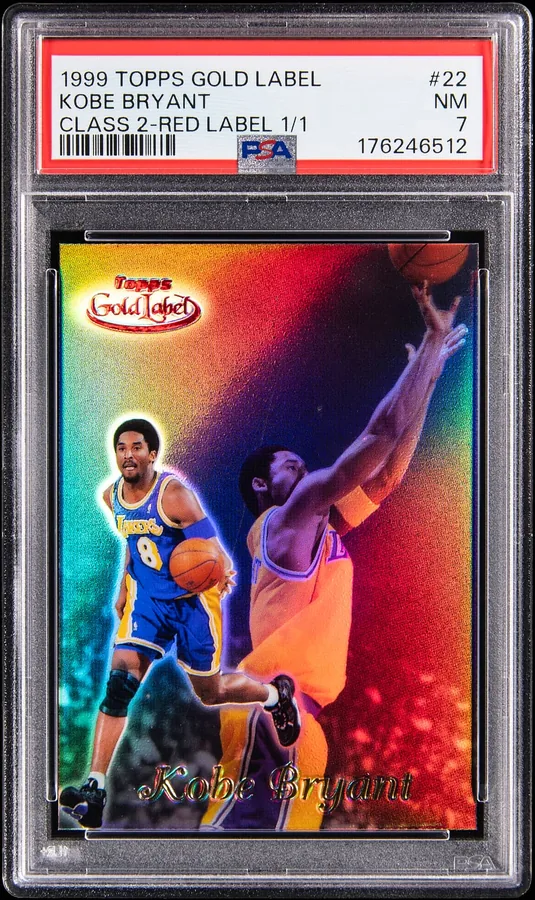 PSA 7 Near Mint 1999 Topps Gold Label Class 2 Red Label Kobe Bryant 1/1